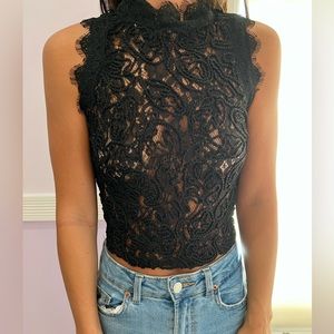 Zara black crop top